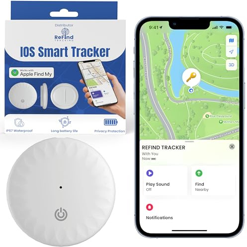 ReFind Air Tracker För iOS (Apple-Certifierad) | Find My Mini GPS Tracker, Apple AirTracker Smart Tag Alternativ För Nycklar, Husdjur, Plånböcker Och Bagagespårare