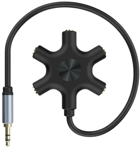 Issimober 5 Jack Multi Adaptateur Audio Casque pour Ecoute Partagee en Classe Bureau ou Maison aux pour Smartphone Tablette Ordinateur avec Connexion 35 mm