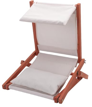 Elprico Mini Toldo para Sombrilla de Playa, Tienda de Campaña Portátil de Madera con Almohada para Tomar el Sol, Refugio Plegable para Reposacabezas para Viajes Al Aire Libre
