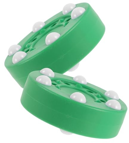 NUOBESTY 2 Pièces Palet de Hockey sur roulettes Vert pour Entraînement Structure à 6 Billes en PP, Faible Friction et Anti-Rebond, pour Sessions de Hockey au Bureau et Compétitions