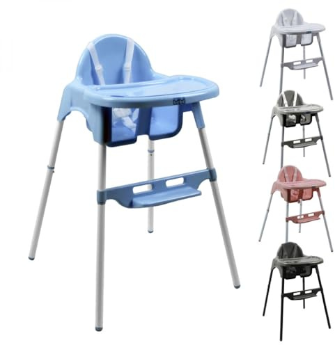 Monsieur Bébé - Chaise haute enfant, réglable hauteur et tablette - Plusieurs coloris