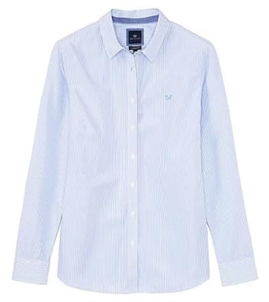 Crew Clothing Women's Striped Classic Shirt Shirt, Multicoloured (Bluwht), 12