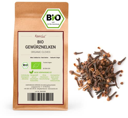 500g di chiodi di garofano biologici interi - chiodi di garofano aromatici organici, senza additivi - la spezia perfetta per il pan di zenzero - in confezione biodegradabile