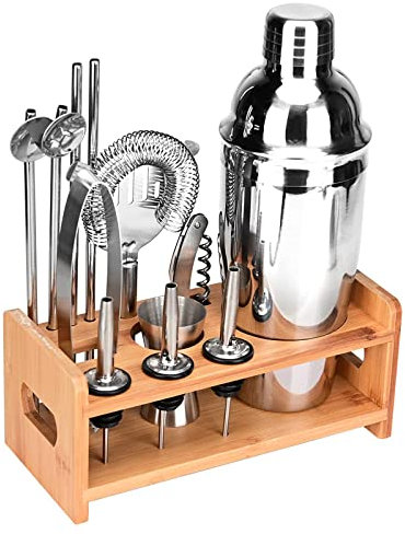 Lychee 12 Pezzi Shaker Cocktail Set Professionale,Premium Set di Accessori da Cocktails in Acciaio Inox,Kit da Barman,Perfetto per Party con Amici (350ML)