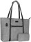 MOSISO USB Port Laptop Tote Bag for Women,Compatible with MacBook, 17-17.3 inch Notebook and Chromebook, Work Travel Business Computer Bag with Small Purse, Gray
