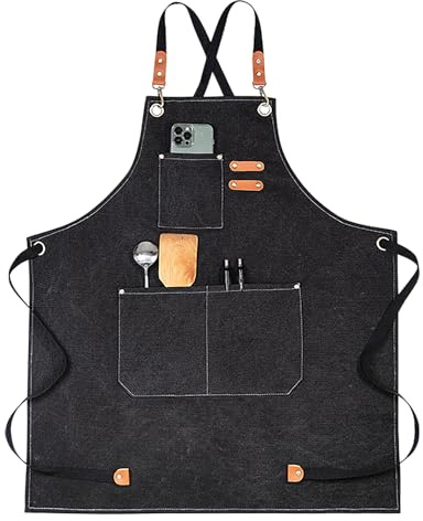 Nanxson grembiule da lavoro regolabile grembiule da barbiere grembiule da cucina grembiule da lavoro con tasche CF3174