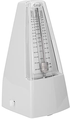 Mechanisches Standard-metronom, Universal metronom für Klavier, Schlagzeug, Geige, Gitarre, Schlagzeug, Lauter Sound, Standard metronom, Musik, Plastik, Weiße Spur, Takt Und Tempo (Weiß)