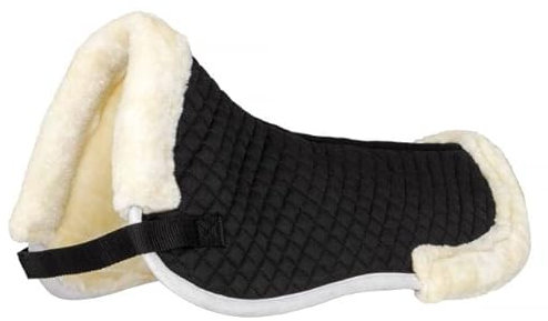 Start Sattelpad anatomisch – Kunstfell Sattelkissen für Pferd – ergonomische Sattelunterlage gegen Druckstellen – maschinenwaschbar & atmungsaktiv - FurArtifical (Weiß/Schwarz, Large)