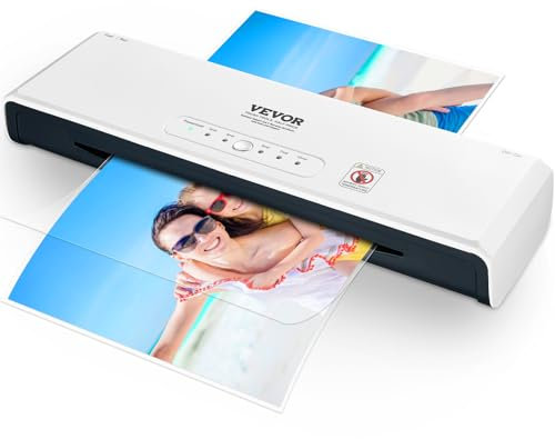 VEVOR Máquina Laminadora de 13 Pulgadas Laminadora Térmica de 4 Rodillos, Calentamiento Rápido, Laminadora Plastificadora Rápida con Películas de Laminación de 3 mil para Hogar, Oficina, Escuela