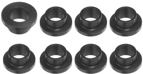 QUARKZMAN 8 st plastbussningar med flänsade hylsor 8 mm inre diameter x 10 mm OD x 7 mm längd svarta POM-bussningar