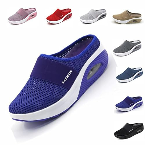 Dinint Diabetiska ortopediska promenadskor dam slip-on luft slip-on promenadskor damsandaler
