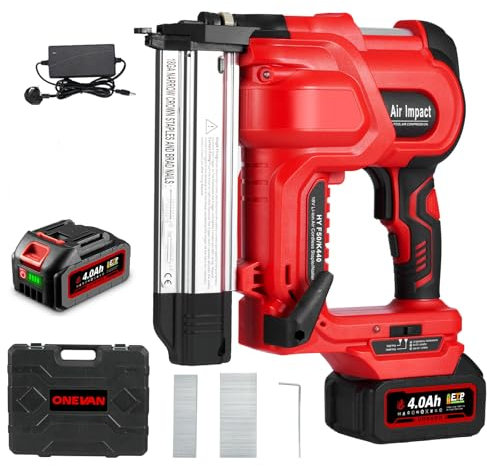 Electric Nail Gun Cordless Staple Gun - for DIY Projects of Upholstery, Home Improvement and Woodworking(Incl. 1 Batteries & Charger)