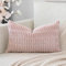 Artscope Corduroy Set of 1 Cushion Cover 30x50 cm Super Soft Boho Striped Lumbar Pillow Covers Case Decorative Modern Cushion Covers for Sofa Couch Bedroom Car Decor Pink
