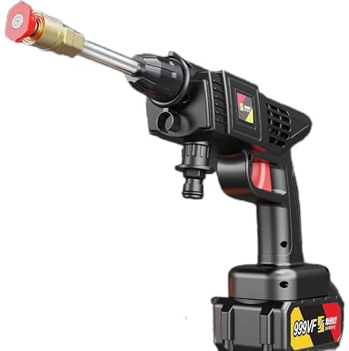 Pumwoy Akku Hochdruckreiniger 24v, Tragbarer Hochdruckreiniger Kabelloser Hochdruckreiniger 1300mAh, Mobiler Hochdruckreiniger mit 5m Schlauch für Auto, Fenster, Rasen, Garten, Pool