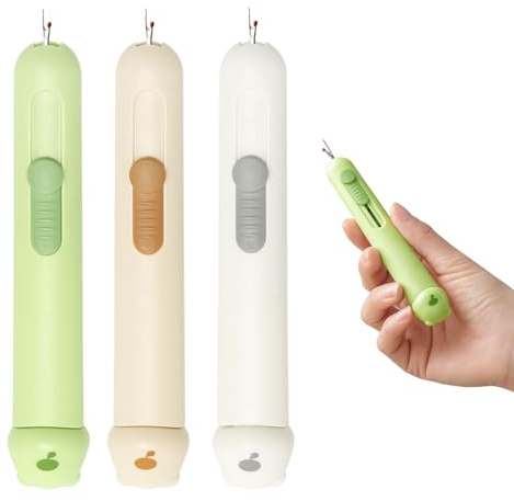 Juego de 3 enhebrador de agujas de coser a mano, descosedor y enhebrador 2 en 1 para principiantes, mayores, bordado, punto de cruz y manualidades DIY