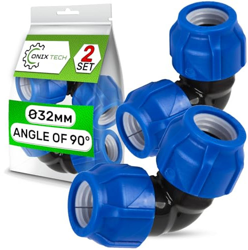 2 Pièces Raccord Tuyau en Polyéthylène avec Coude à 90° Ø 32mm - Garantie de 5 Ans - ONIX TECH