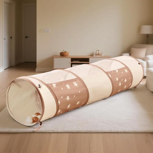 Sumbababy Túnel de Juego Infantil para Bebés: 175×46cm Túnel para Gatear con Ventana de Malla - Tienda de Campaña Infantil Plegable Juguete para Exterior en Jardín