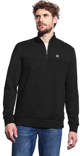 Street One Men 3017091 Troyer, Maglione Strutturato, Nero, XL Uomo