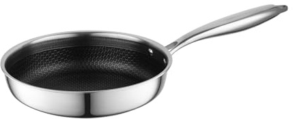 FLORINA Padella in acciaio inox ARISTO | 20 centimetri | Struttura a 3 strati | Rivestimento antiaderente con effetto nido d'ape | Da forno | Impugnatura ergonomica | Per tutti i tipi di stufe