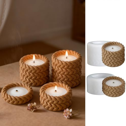 Pack of 2 Candle Holder Silicone Mould Tea Light Silicone Mould Candles Bowl Casting Flower Pot Tea Light Holder Concrete Casting