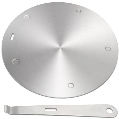 WJMY Piastra di adattamento a induzione Ø16cm, piastra a induzione per pentole normali, in acciaio inox, con manico rimovibile, piastra adattatore per piano cottura a induzione, distribuzione uniforme