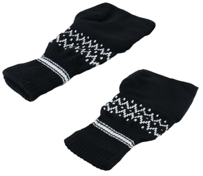 Gutol ölhandskar, 2-pack, vinterstickade handskar, varma stretchiga ölhandskar, isolerade stickade handskar, håller händerna varma, svart