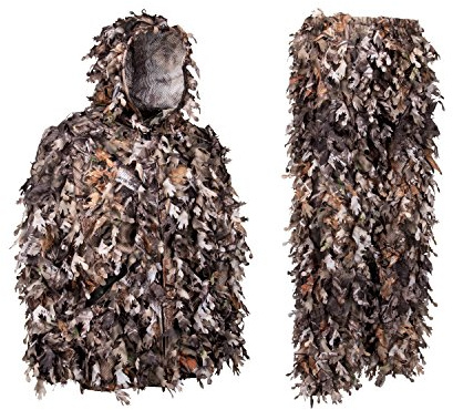 North Mountain Gear Guide Series Ghillie Suit - 3D Leafy Suit - Jacket & Pants - Breathable (Woodland Brown, Large)