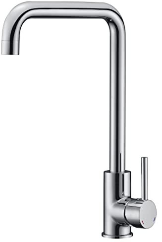 Edouard Rousseau - Mitigeur Évier Kiloo - Aérateur Réducteur de Débit, Écrou de Serrage Rapide à la Main - 354 (Hauteur) x 206 (Saillie) mm - Chromé