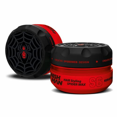 NISHMAN Aqua Spider Wax S6 – Keratin Red 150g – Aroma de Mango – Fijación Fuerte y Acabado Brillante Cera Capilar para Hombres, Peinado Flexible para Todo Tipo de Cabello