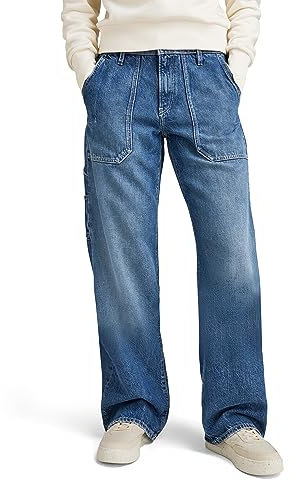G-STAR RAW Women's Jeans Judee Carpenter Loose Jeans, Blau (Faded Blue Pool D23590-D442-G121), 24W / 32L