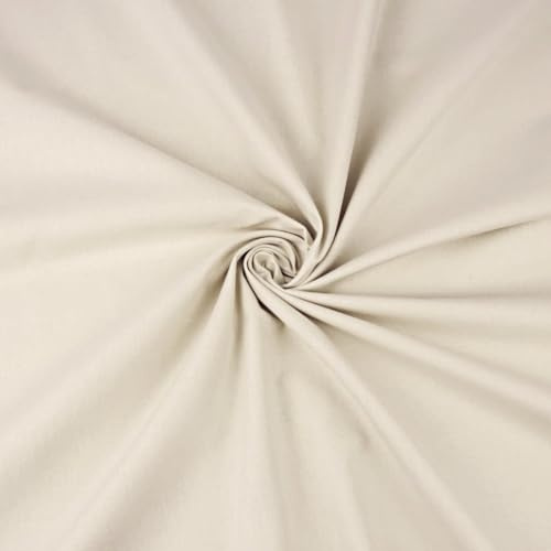Textrend, tela de algodón por metros, para niños, lisa, suave, tela 1x2,2m, patchwork, tela para coser, telas por metros (Beige claro)