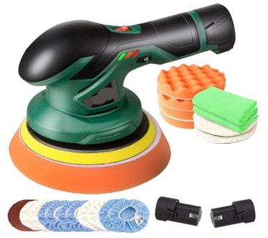 pulidora de Autos Pulidor de automóviles sin cable 12V inalámbrico Dar Máquina de pulido de automóviles Sin escobillas Acción DUAL COMADURA FREE 2 UNIDS Batería de litio (Color : Polisher K1)