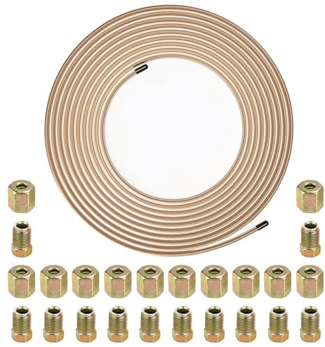 3/16 Brake Pipe Kit 32.5ft / 10m with Fittings for Automotive Brake Line Set (Kit 4)