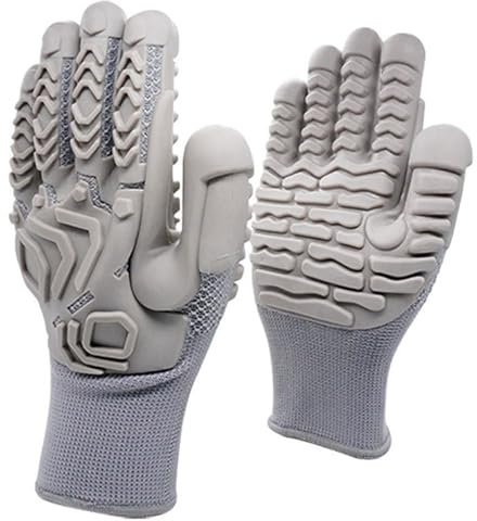 EMOVEGO TPE Safety Work Gloves Heavy Duty Anti-Vibration Cut Resistant Impact Protection