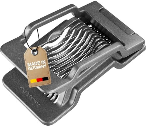 Westmark Eierschneider Justus Black Edition – Eierteiler für runde & ovale Scheiben – Extra-Scharfe Edelstahldrähte, Anthrazit
