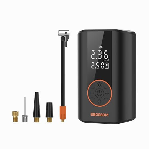 Compresor de Aire Portátil de 10,3 Bar,Mini Compresor Aire Coche,Bomba de Aire con Batería ,Compresor Electrónico Portátil para Bicicleta,Moto y Auto,Hinchador Ruedas Coche con Luz LED, Carga USB-C
