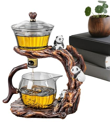 Glasgryta, halvautomatisk värmebeständig kastrull, lös tediffusor, söt Kung Fu-stil bryggeri, man hälldesign, för , , kontor,