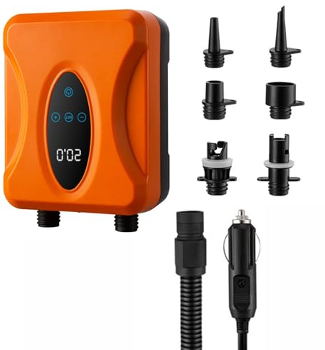 Pompe électrique Sup pour Planche à Paddle Portable Rechargeable avec Commande Tactile lumière LED gonfleur et dégonfleur Accessoires Alimentation 12V
