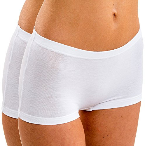 HERMKO 5700 2er Pack Damen Panty aus anschmiegsamer Baumwolle/Elastan, Farbe:weiß, Größe:40/42 (M)