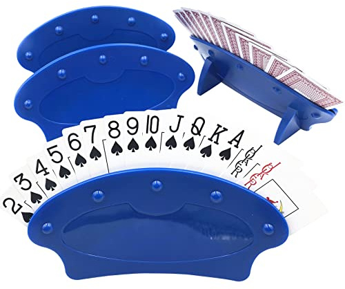 Yuanhe Card Holders for Playing Cards - 4Pack Adults Kids Seniors Canasta Cards Game Set Great for Poker Parties Family Game Nights