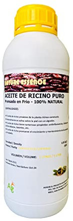 Olio di ricino biologico 1 litro | puro e naturale 100% | per barba, capelli, ciglia, unghie, pelle