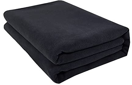Couverture douce texturée - Chaude et légère - Couverture de yoga anti-chute - Anti-bouloches - Couleur unie - Pour yoga, méditation, pilates - Pour la maison - Noir