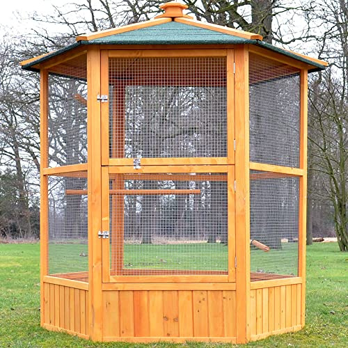 Volière Cage en Bois de Haute qualité avec 6 Coins Modèle 308 Maxi