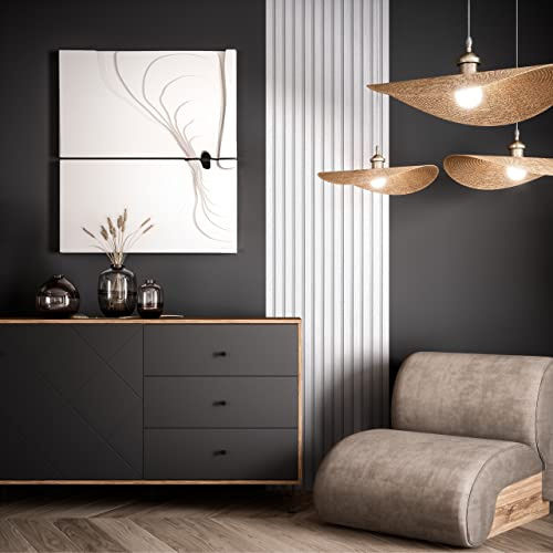 Newroom Tapete Weiß Vlies Holzoptik - Skandi Modern Paneel Lamellen für Wohnzimmer Schlafzimmer