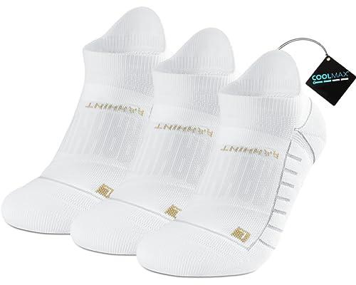 Rahhint Coolmax Corto Antiampollas Compresion Running Calcetines Tobilleros Hombre, Evacuación de la Humedad, (3 Pares)