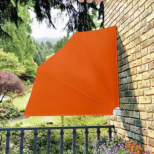 ZQQLVOO Brise-vue pour balcon, paroi latérale, brise-vue, éventail de balcon, pliable, rouge terre cuite, 140 x 140 cm, convient pour terrasse, jardin en plein air