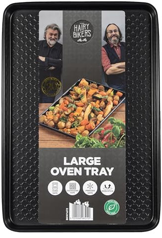 Hairy Bikers Bakeware, Large Oven Tray, Non-Stick Coating, PFOA Free, Oven Safe, Dishwasher Safe, Freezer Safe, Black
