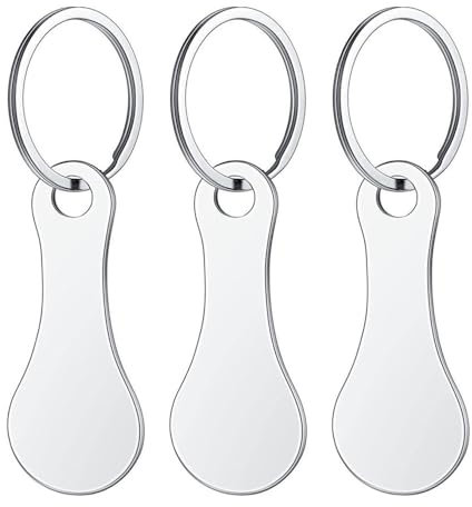 DAZISEN Chiave Carrello Spesa Universale - 3 Pezzi Gettone Carrello Spesa Chiave in Acciaio Inossidabile Chip per Carrello della Spesa Rimovibile Gadget Pratici del Carrello