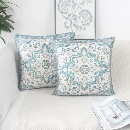 OYIMUA Boho Kissenbezug Grün 50x50 Weich Samt Kissenbezüge Deko Sofakissen 2er Set Kissenhülle Quadratisch Couchkissen Vintage Abstrakte Dekokissen Kissen Aesthetic Deko Wohnzimmer Modern