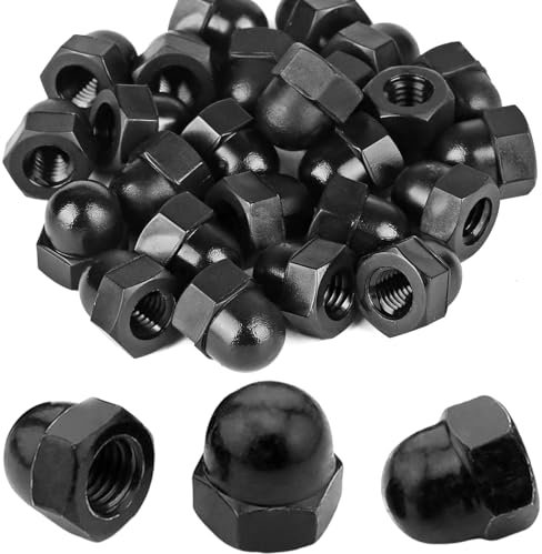 20pcs M10 Tuercas Sombrerete Acero Inoxidable Negro Tuerca Sombrerete Tuercas de sombrerete de acero DIN 1587 Tuercas de sombrerete A2 V2A Hexagonales para Tornillos Pernos Roscados Varillas Roscadas